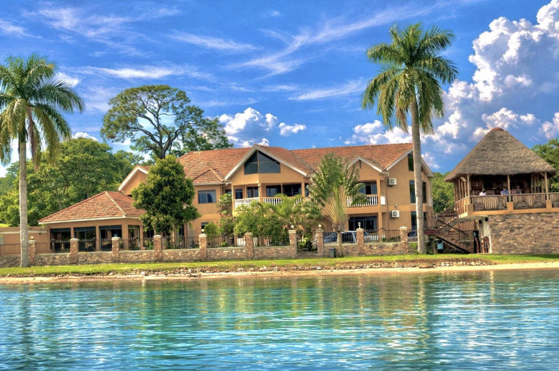 Hotel exterior seen from Lake Victoria